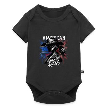 Patriotisches Amerikanisches Mädchen USA für - Baby Premium Kurzarmbody - Schwarz - Vorne