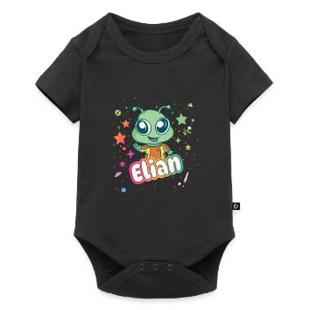 ELIAN - Beau nom de garçon avec un extraterrestre mignon - Body à manches courtes Premium Bébé - noir - Devant