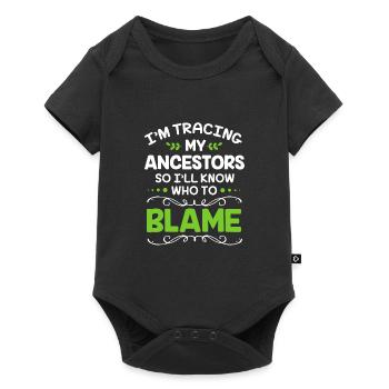 Stammbaum Genealogie - Baby Premium Kurzarmbody - Schwarz - Vorne