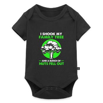 Stammbaum Genealogie - Baby Premium Kurzarmbody - Schwarz - Vorne