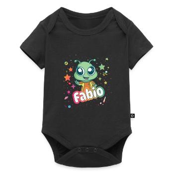 FABIO - Beautiful boy name with cute alien - Baby Premium short-sleeve bodysuit - black - Front