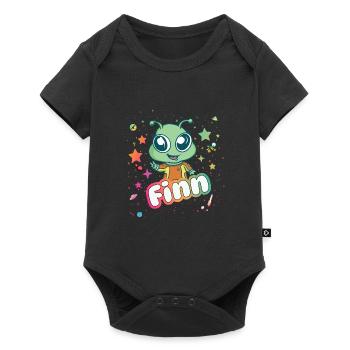 FINN - Beau nom de garçon avec extraterrestre mignon - Body à manches courtes Premium Bébé - noir - Devant