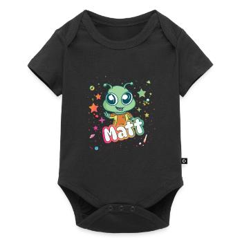 MATT - Beau nom de garçon avec un extraterrestre mignon - Body à manches courtes Premium Bébé - noir - Devant