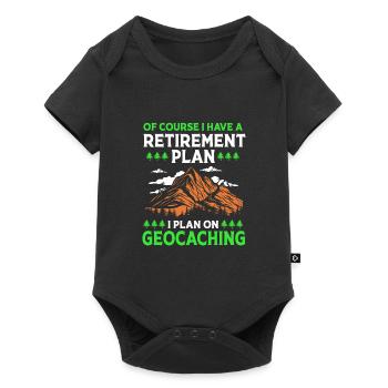 Geocaching Geocache Geocacher Pension - Baby Premium short-sleeve bodysuit - black - Front