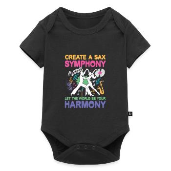 Create A Sax Symphony World Be Your Harmony - Baby Premium Kurzarmbody - Schwarz - Vorne