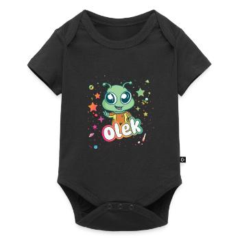 OLEK - Beau nom de garçon avec un extraterrestre mignon - Body à manches courtes Premium Bébé - noir - Devant