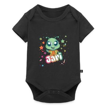 JARI - Beautiful boy name with cute alien - Baby Premium short-sleeve bodysuit - black - Front