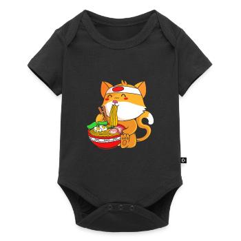 Maneki Neko Japan Lucky Charm - Baby Premium short-sleeve bodysuit - black - Front