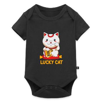 Maneki Neko Japan Lucky Charm - Baby Premium short-sleeve bodysuit - black - Front