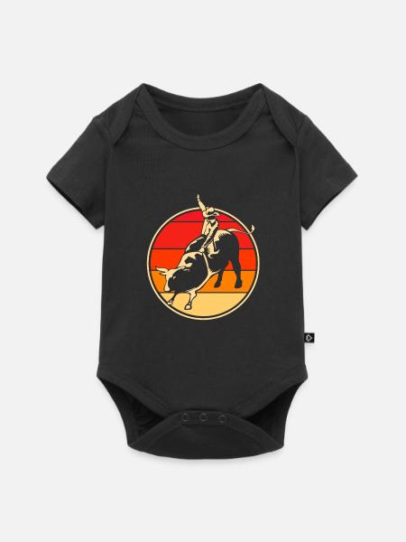 Rodeo - Baby Premium Kurzarmbody - Schwarz