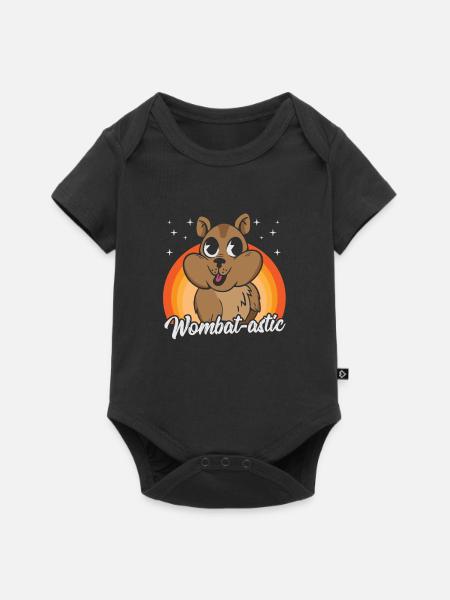 Wombat-astic Wombat-Fanartikel mit australischen - Baby Premium Kurzarmbody - Schwarz