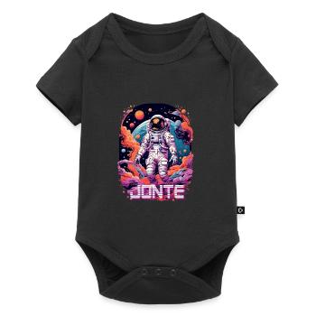 JONTE - Beautiful boy name with cool astronaut - Baby Premium short-sleeve bodysuit - black - Front