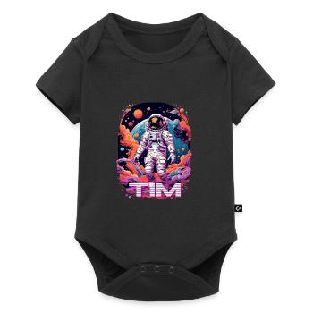TIM - Beau prénom de garçon avec astronaute cool - Body à manches courtes Premium Bébé - noir - Devant