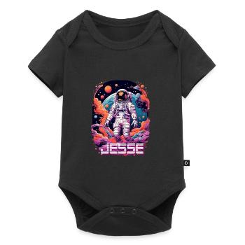JESSE - Beautiful boy name with cool astronaut - Baby Premium short-sleeve bodysuit - black - Front