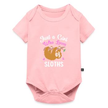 Sloth, laziness, lazy, morning grouch - Baby Premium short-sleeve bodysuit - rose - Front
