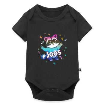 JOOS - Beautiful boy name with cute raccoon - Baby Premium short-sleeve bodysuit - black - Front