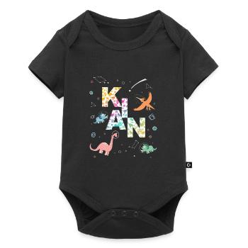 KIAN - Beau prénom de garçon avec dinosaure - Body à manches courtes Premium Bébé - noir - Devant