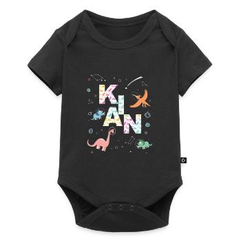 KIAN - Beau prénom de garçon avec dinosaure - Body à manches courtes Premium Bébé - noir - Devant