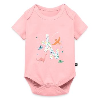 JAN - Beautiful boy name with dinosaur - Baby Premium short-sleeve bodysuit - rose - Front