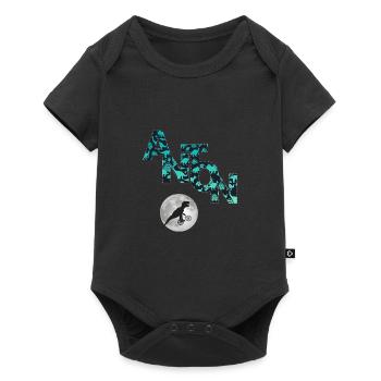ANTON - Beau prénom de garçon avec dinosaure - Body à manches courtes Premium Bébé - noir - Devant