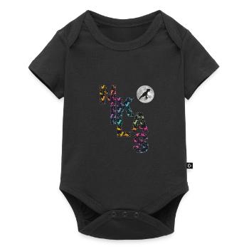 NIKLAS - Beautiful boy name with dinosaur - Baby Premium short-sleeve bodysuit - black - Front