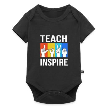 Sign language sign ASL deaf - Baby Premium short-sleeve bodysuit - black - Front