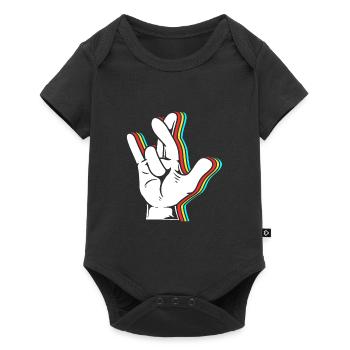 Langue des signes ASL sourd - Body à manches courtes Premium Bébé - noir - Devant