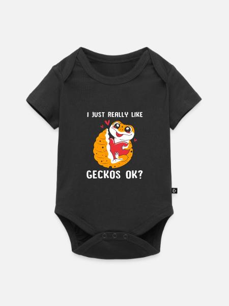 Leopard Gecko - Baby Premium Kurzarmbody - Schwarz