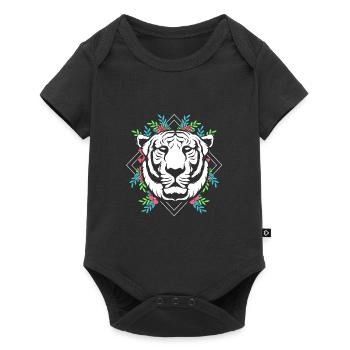 Tigre blanc - Body à manches courtes Premium Bébé - noir - Devant