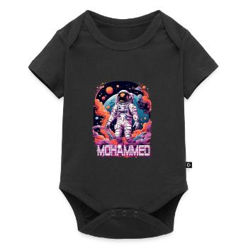 MOHAMMED – Beau prénom de garçon avec astronaute - Body à manches courtes Premium Bébé - noir - Devant