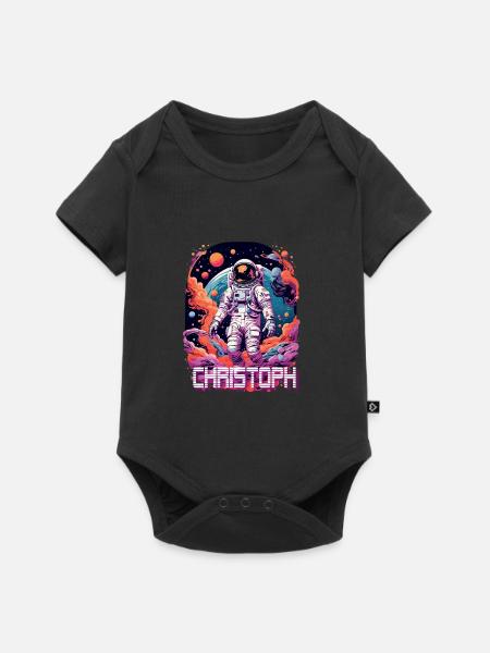 CHRISTOPH - Beau prénom de garçon et astronaute cool - Body à manches courtes Premium Bébé - noir