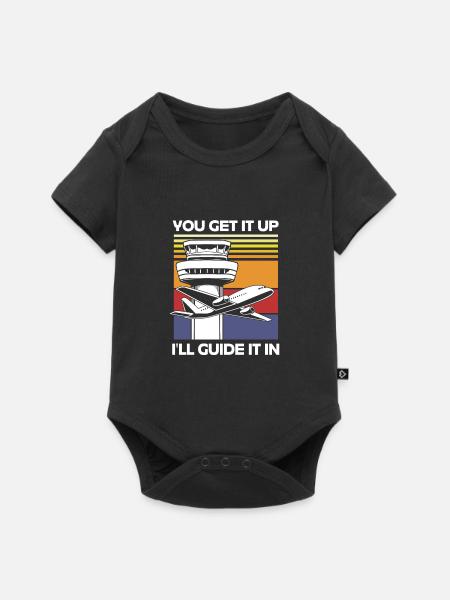 Fluglotse - Baby Premium Kurzarmbody - Schwarz