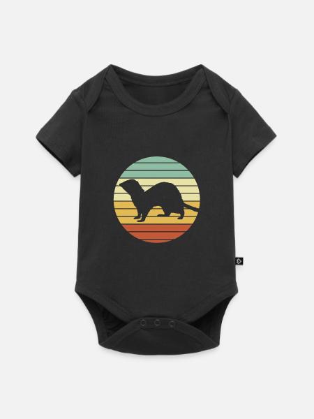 Frettchen - Baby Premium Kurzarmbody - Schwarz
