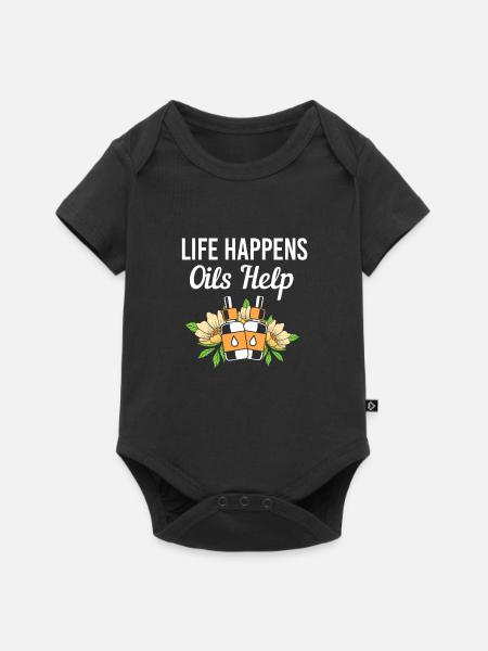 Ätherisches Öl - Baby Premium Kurzarmbody - Schwarz