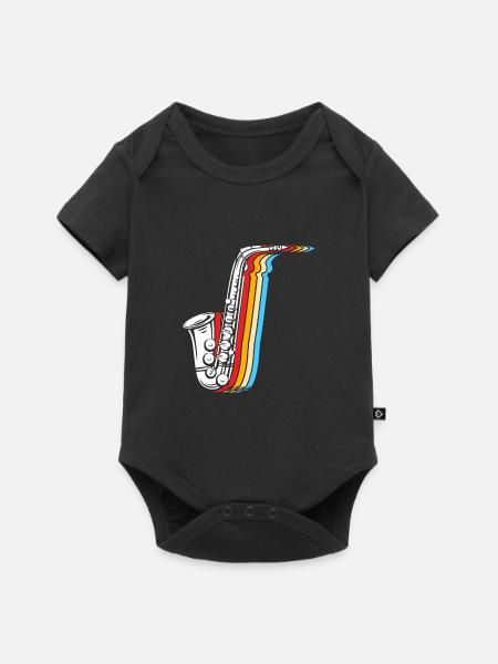 Saxophon Saxophonist - Baby Premium Kurzarmbody - Schwarz