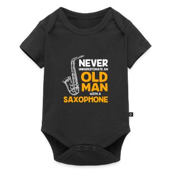 Saxophoniste saxophoniste - Body à manches courtes Premium Bébé - noir - Devant