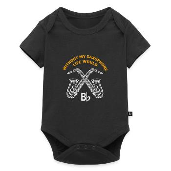 Saxophon Saxophonist - Baby Premium Kurzarmbody - Schwarz - Vorne