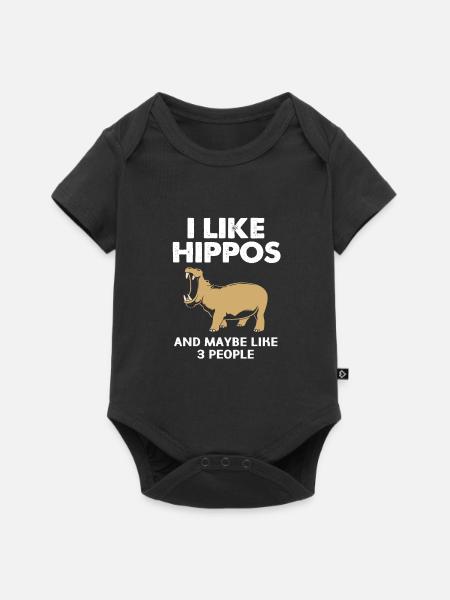 Nilpferd - Baby Premium Kurzarmbody - Schwarz