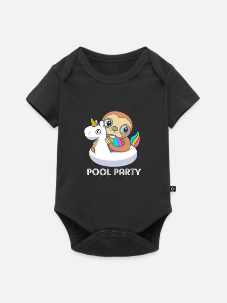 Pool Party - Baby Premium Kurzarmbody - Schwarz