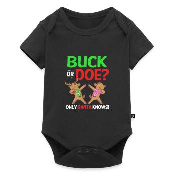 Weihnachten Gender Reveal Neugeborenes Babysprüche - Baby Premium Kurzarmbody - Schwarz - Vorne