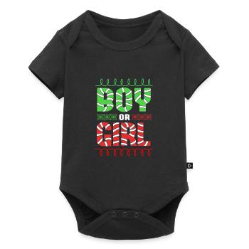Christmas Gender Reveal Newborn Baby Sayings - Baby Premium short-sleeve bodysuit - black - Front