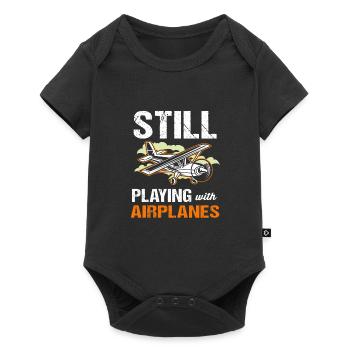 Pilot Airplane - Baby Premium short-sleeve bodysuit - black - Front