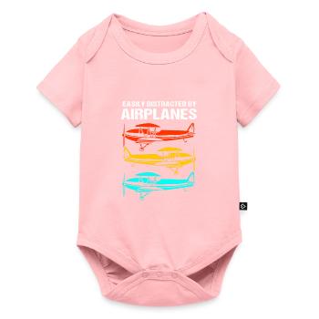 Pilote d’avion - Body à manches courtes Premium Bébé - rose - Devant