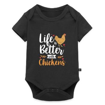 Poulet Volaille - Body à manches courtes Premium Bébé - noir - Devant