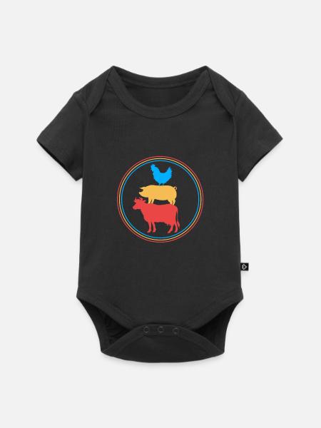 Huhn Geflügel - Baby Premium Kurzarmbody - Schwarz