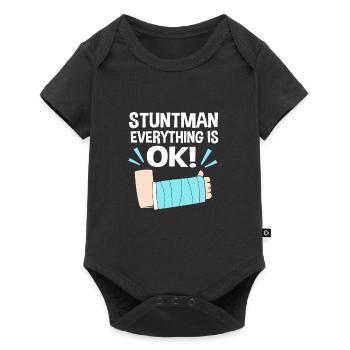Gebrochener Arm Knochen Knochenbruch - Baby Premium Kurzarmbody - Schwarz - Vorne