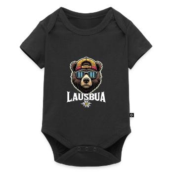 Lausbua Bär Bayrisch Polterabend Party JGA - Baby Premium Kurzarmbody - Schwarz - Vorne