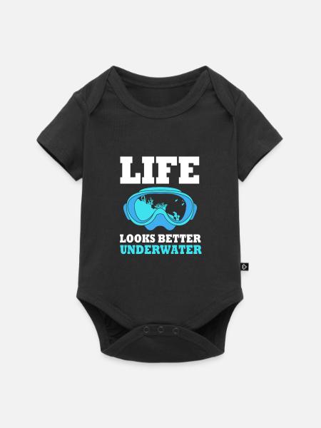 Tauchen - Baby Premium Kurzarmbody - Schwarz