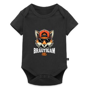Bräutigam Fuchs Junggesellenabschied JGA Party - Baby Premium Kurzarmbody - Schwarz - Vorne