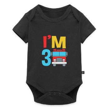 Fire engine children's birthday party - Baby Premium short-sleeve bodysuit - black - Front